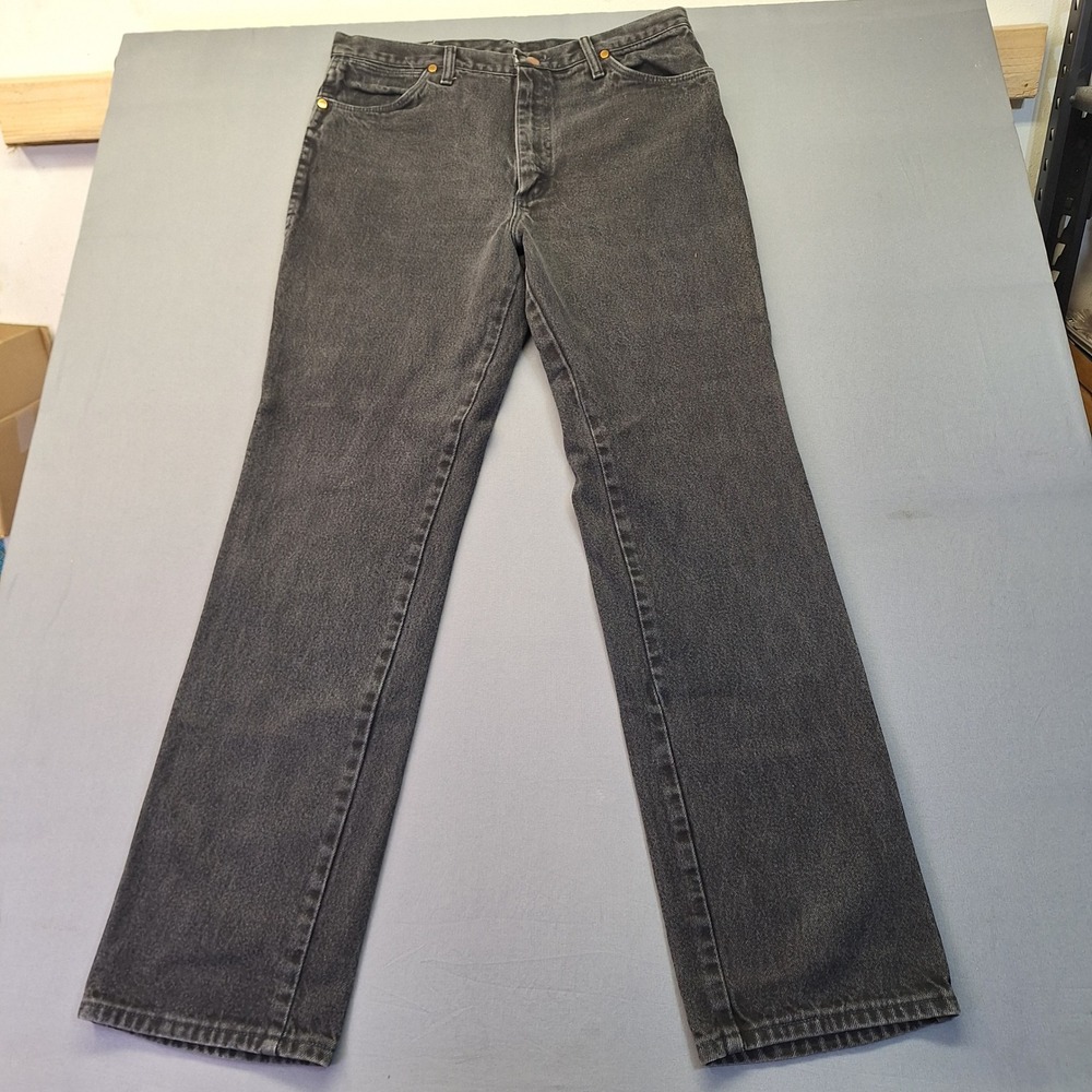 Wrangler 936WBK Cowboy Cut Slim Fit Jeans Mens 36x34 Black Made in USA Vintage